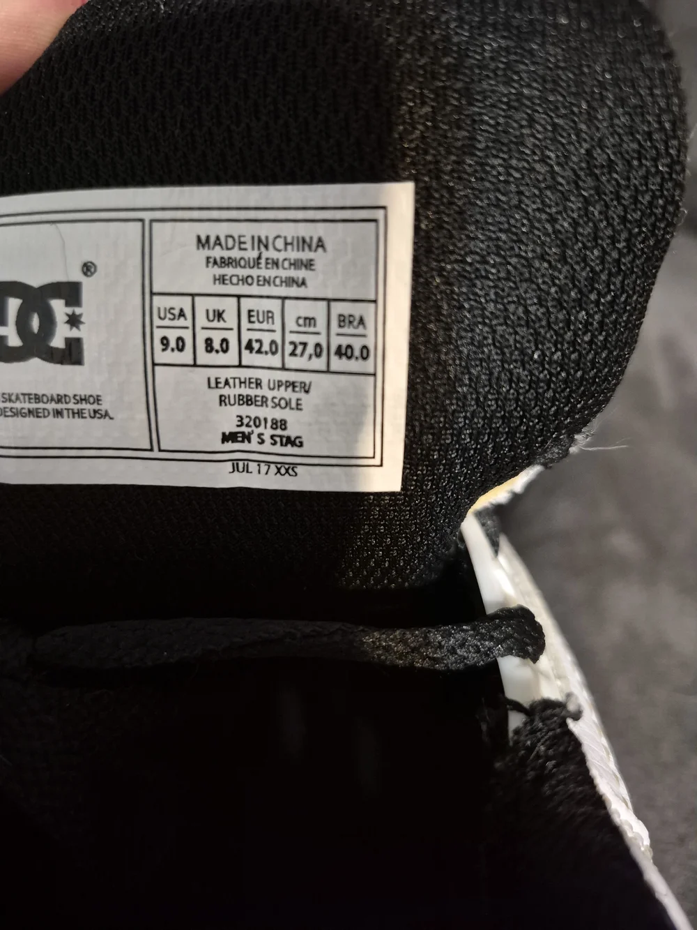 DC White and Black Skate Shoes
